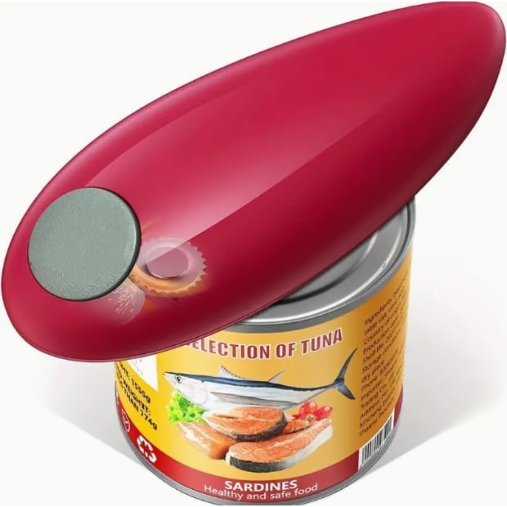 Electric Can Opener - 1pc apriscatole elettrico rosso apribottiglie apriscatole
