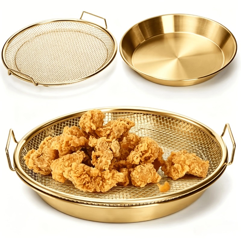 Kitchen Gadgets Gold - Cestello a rete resistente per friggitrice